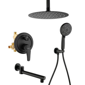 Shower Faucet Set with Tub Spout Rain Shower System Bathroom Shower Set Tub Shower Faucet Combo Set Complete Celling Mounted